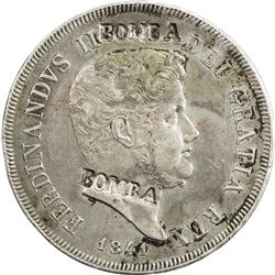NAPLES & SICILY: Ferdinando II di Borbone, 1830-1859, AR 120 grana (27.49g), 1841. EF