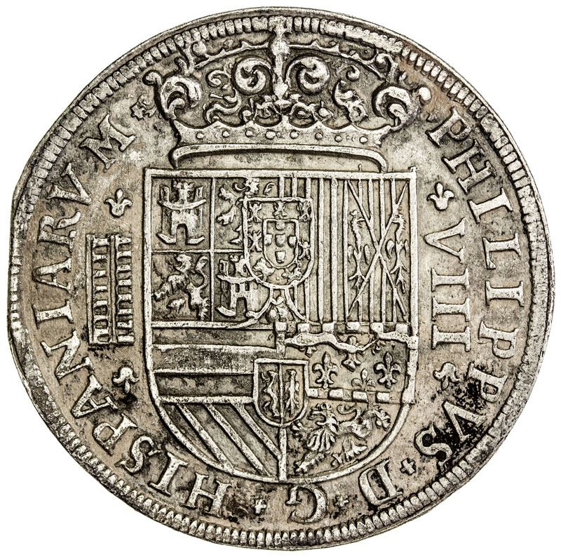 Felipe Coin SPAIN: Felipe II, 1556-1598, AR 8 reales (26.67g), 1586. VF-EF ...