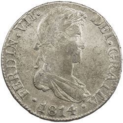 SPAIN: Fernando VII, 1808-1833, AR 8 reales (26.91g), Cadiz, 1814-C crowned. VF-EF