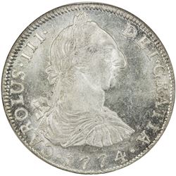 BOLIVIA: Carlos III, 1759-1788, AR 8 reales, 1774-PTS. NGC MS63