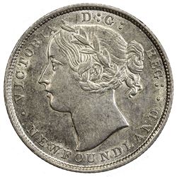 NEWFOUNDLAND: Victoria, 1837-1901, AR 20 cents, 1870, NGC graded AU55
