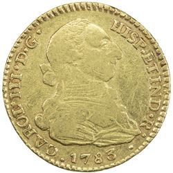 COLOMBIA: Carlos III, 1759-1788, AV 2 escudos, 1783-P. VF-EF