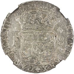 GUATEMALA: Carlos III, 1759-1788, AR 8 reales, 1770-G. NGC EF45