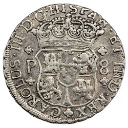 GUATEMALA: Carlos III, 1759-1788, AR 8 reales, 1770-G. VF-EF