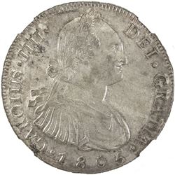 GUATEMALA: Carlos IV, 1788-1808, AR 8 reales, 1805-NG. NGC MS61