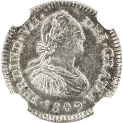 GUATEMALA: Fernando VII, 1808-1821, AR 1/2 real, 1809-NG. NGC MS63