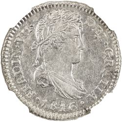 GUATEMALA: Fernando VII, 1808-1821, AR real, 1816-NG. NGC AU58