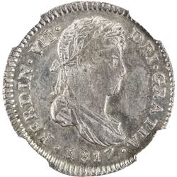GUATEMALA: Fernando VII, 1808-1821, AR real, 1817-NG. NGC MS62