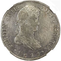 GUATEMALA: Fernando VII, 1808-1821, AR 8 reales, 1811-NG. NGC EF45