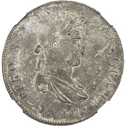 GUATEMALA: Fernando VII, 1808-1821, AR 8 reales, 1812-NG. NGC MS61