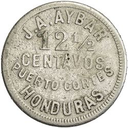 HONDURAS: copper-nickel 12 1/2 centavos token, ND (ca, 1890s). F-VF