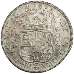 MEXICO: Felipe V, 1700-1746, AR 8 reales, 1739-Mo. AU