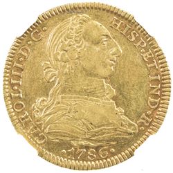 MEXICO: Carlos III, 1759-1788, AV 4 escudos, 1786-Mo. NGC AU53