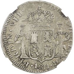 MEXICO: ZACATECAS: Fernando VII, 1808-1821, AR 2 reales, 1811, NGC graded VF35