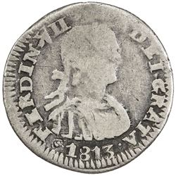 MEXICO: ZACATECAS: Fernando VII, 1808-1821, AR 1/2 real, 1813-Z. VG