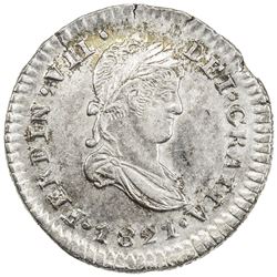 MEXICO: Fernando VII, 1808-1821, AR 1/2 real, 1821-Z. AU