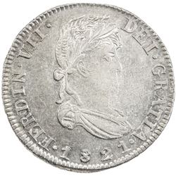 MEXICO: ZACATECAS: Fernando VII, 1808-1821, AR 2 reales, 1821-Z. AU