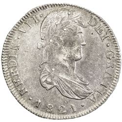 MEXICO: ZACATECAS: Fernando VII, 1808-1821, AR 8 reales, 1821-Zs. AU