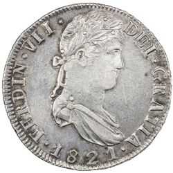 MEXICO: ZACATECAS: Fernando VII, 1808-1821, AR 8 reales, 1821-Z. EF-AU