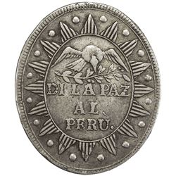 PERU: AR medal (16.21g), 1836. VF