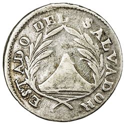 SALVADOR: AR real (2.59g), 1833. VG-F