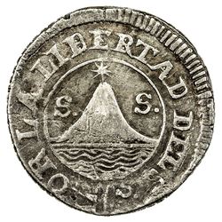 SALVADOR: AR real (2.59g), 1835. VF
