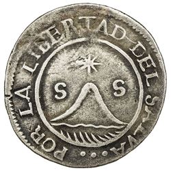 SALVADOR: AR 2 reales (4.60g), 1833. F-VF