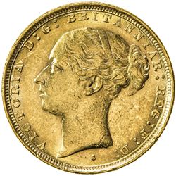 AUSTRALIA: Victoria, 1837-1901, AV sovereign (7.97g), 1887-S. UNC