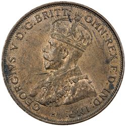 AUSTRALIA: George V, 1910-1936, AE penny, 1933/2(m). EF-AU