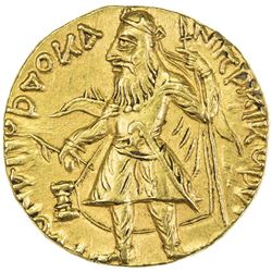 KUSHAN: Kanishka I, ca. 127-147, AV dinar (7.95g). AU