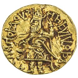 KUSHAN: Kanishka I, ca. 127-147, AV 1/4 dinar (1.96g). EF