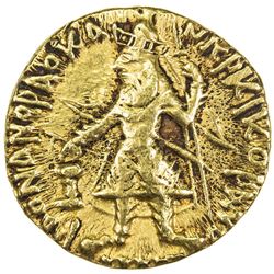 KUSHAN: Kanishka I, ca. 127-147, AV dinar (7.97g). VF