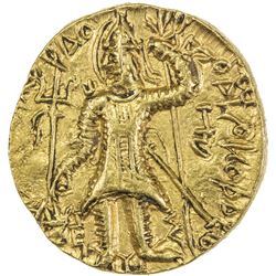 KUSHAN: Vasu Deva II, ca. 290-310, AV dinar (7.92g). EF