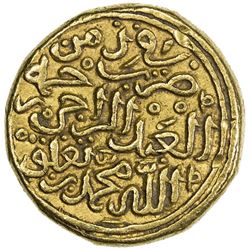 DELHI: Muhammad III, 1325-1351, AV dinar (12.82g), Hadrat Delhi, AH727. VF