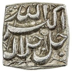 MUGHAL: Akbar I, 1556-1605, AR square 1/2 rupee (5.66g), Lahore, IE36. EF-AU