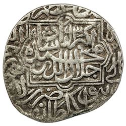 MUGHAL: Akbar I, 1556-1605, AR shahrukhi (4.33g), Lahore, AH963. VF