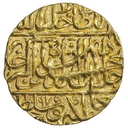 MUGHAL: Akbar I, 1556-1605, AV tanka (10.94g), Lahore, AH970. NGC MS62