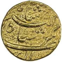 MUGHAL: Jahangir, 1605-1628, AV mohur (10.86g), Burhanpur, year 12. VF