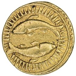 MUGHAL: Jahangir, 1605-1628, AV zodiac mohur (10.79g), Agra, AH1031 year 16. NGC EF40