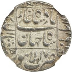 MUGHAL: Shah Jahan I, 1628-1658, AR rupee, Lahore, AH1053 year 17. NGC AU55