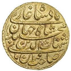 MUGHAL: Shah Jahan I, 1628-1658, AV mohur (10.96g), Surat, year 2. NGC MS63