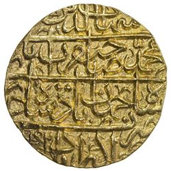 MUGHAL: Shah Jahan I, 1628-1658, AV mohur (10.89g), Akbarabad, AH1042. NGC MS63