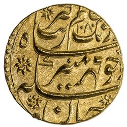 MUGHAL: Aurangzeb, 1658-1707, AV mohur, Aurangabad, AH1080 year 12. NGC UNC