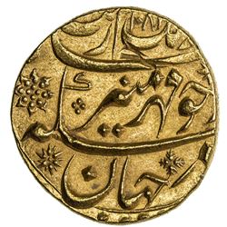 MUGHAL: Aurangzeb, 1658-1707, AV mohur, Aurangabad, AH1081 year 15. NGC UNC