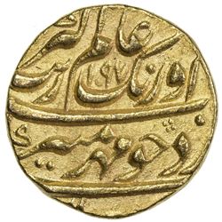 MUGHAL: Aurangzeb, 1658-1707, AV mohur (10.92g), Lahore, AH1097 year 29. NGC MS63