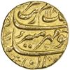 Image 1 : MUGHAL: Aurangzeb, 1658-1707, AV mohur (10.95g), Lahore, AH1118 year 50. VF