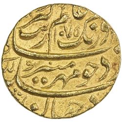 MUGHAL: Aurangzeb, 1658-1707, AV mohur (10.93g), Multan, AH1075 year 8. VF-EF