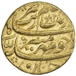 MUGHAL: Aurangzeb, 1658-1707, AV mohur (10.94g), Multan, AH1082 year 14. VF