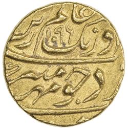 MUGHAL: Aurangzeb, 1658-1707, AV mohur (10.94g), Multan, AH1096 year 29. VF