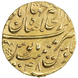 MUGHAL: Aurangzeb, 1658-1707, AV mohur (10.92g), Shahjahanabad, AH1116 year 48. AU